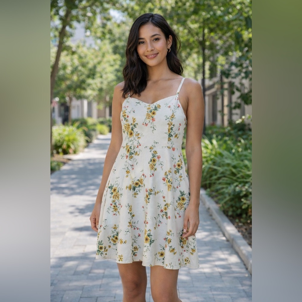 Old Navy Cream Sundress with Floral Accents